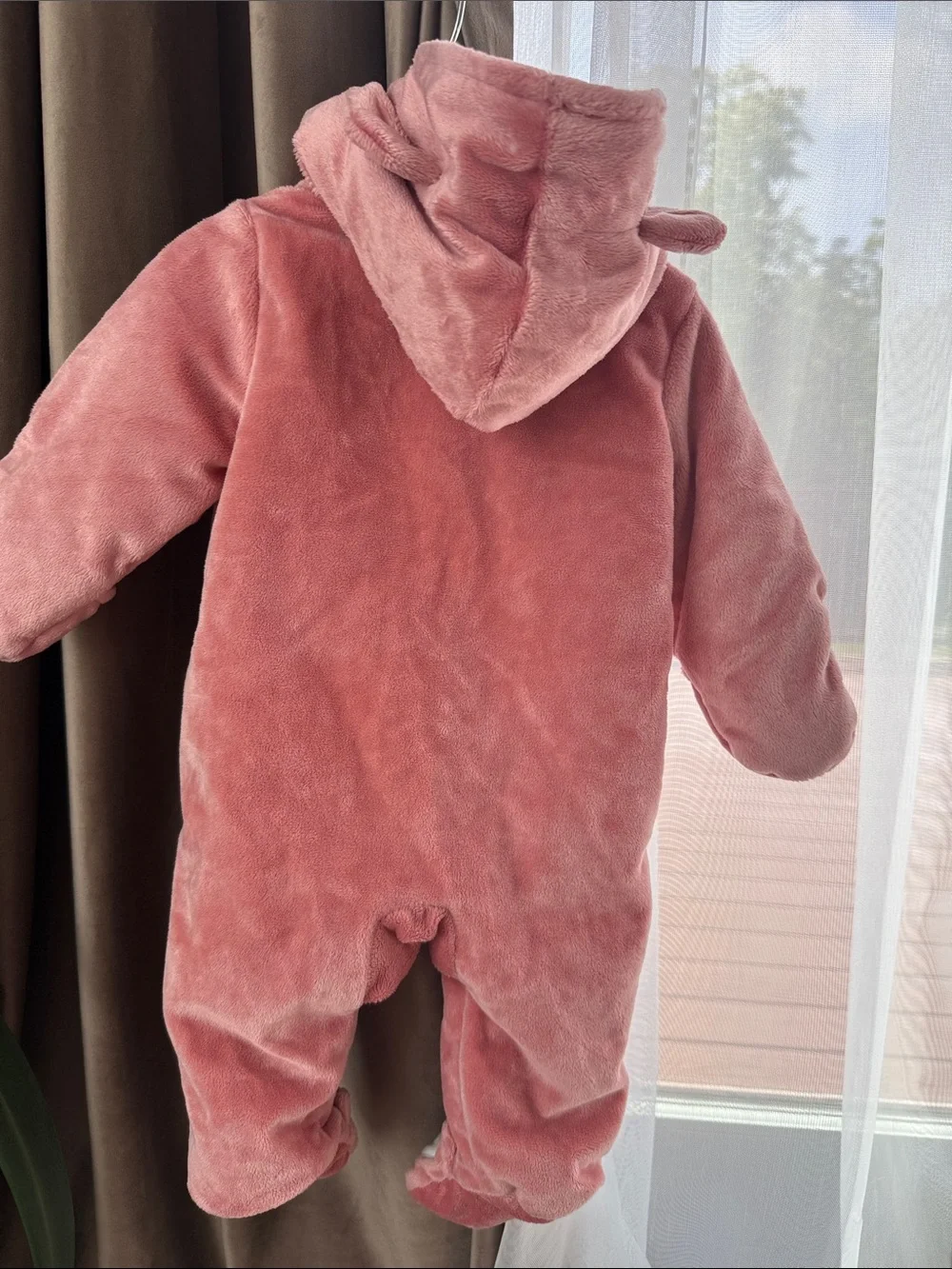 Carter's 3M Plush Pink Hooded Footed One-Piece Snowsuit with Fox Feet